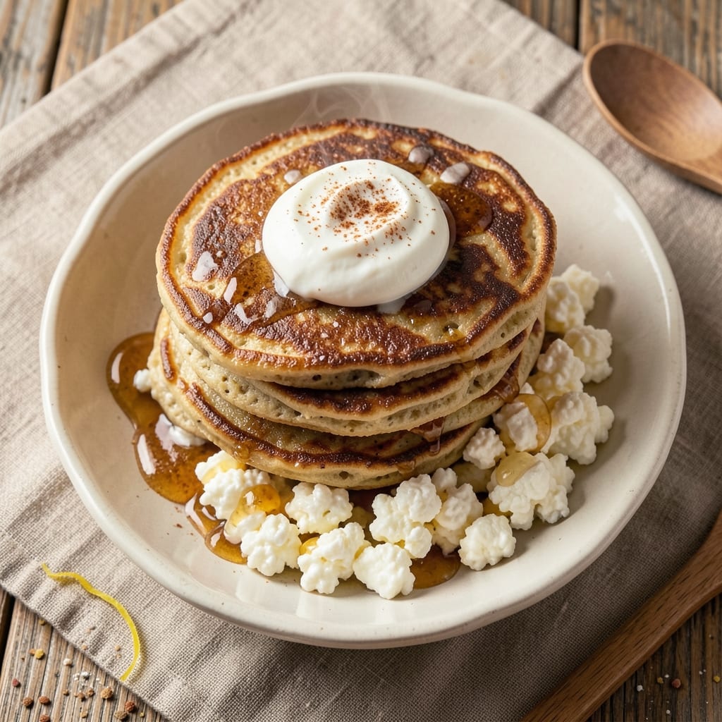 Baked Protein Pancake Bowl Recipe: High-Protein Breakfast Stack With Crispy Top