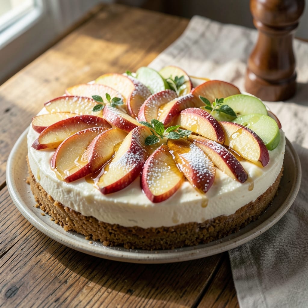 Apple Harvest Cheesecake Recipe: Spiced Apple Filling with Crispy Streusel Crown