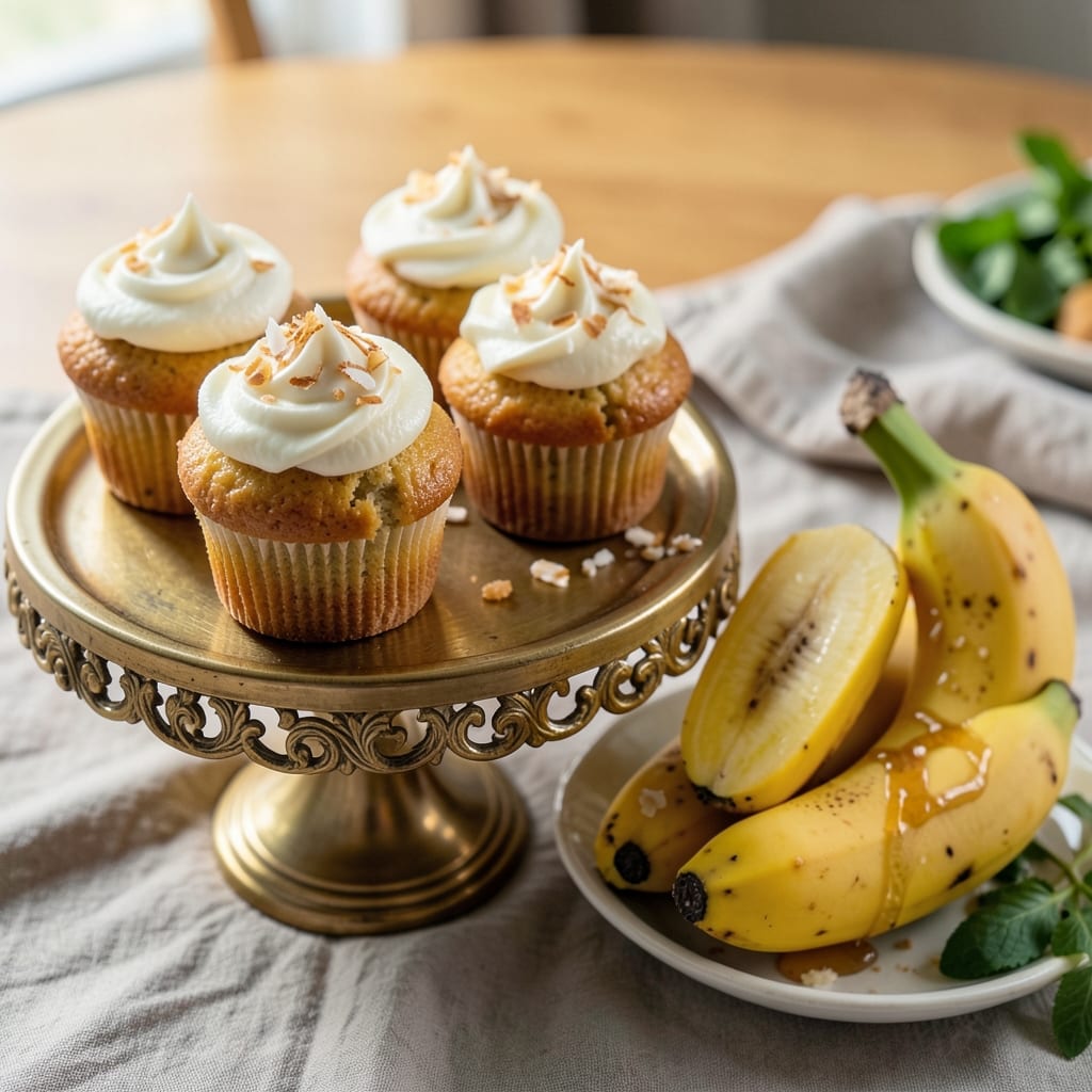 Banana Cupcakes Recipe From Scratch: Fluffy Vanilla Cake With Caramelized Banana Swirls