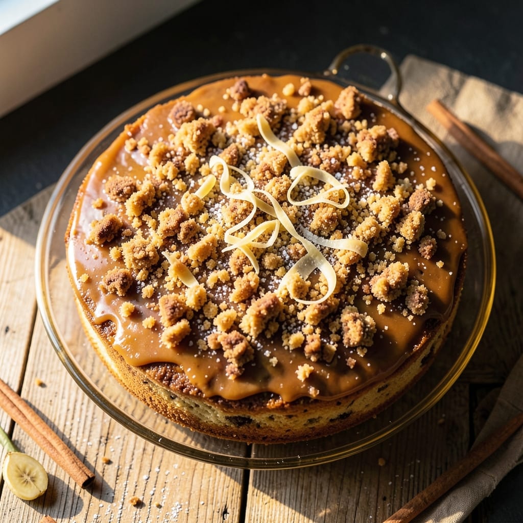 Banana Cake Recipe With Streusel Topping: Caramelized Banana Swirls and Buttery Crunch