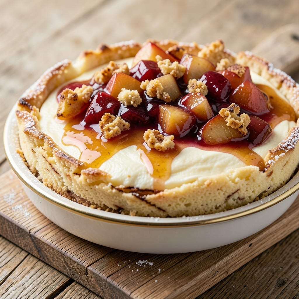 Apple Fritter Cheesecake Recipe: Caramelized Apple Crunch Over Creamy Swirls