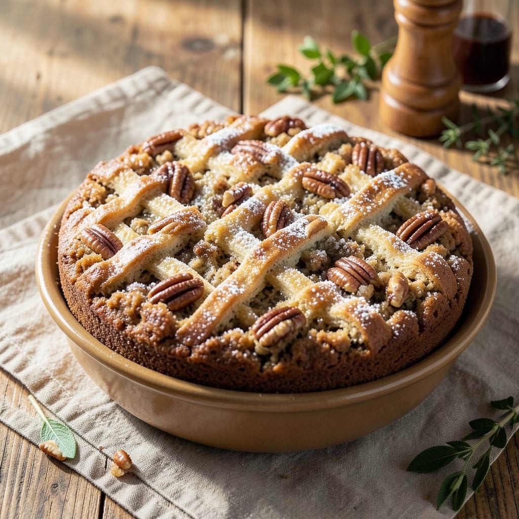 Amazing Pecan Coffee Cake Recipe: Nutty Streusel Crown Over Vanilla Bean Swirls
