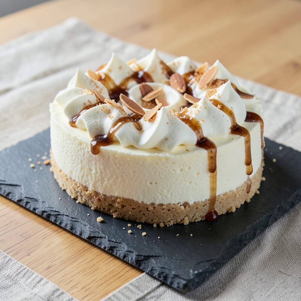 Amaretto Cheesecake No-Bake Recipe: Nutty Liqueur Swirls in Creamy Layers