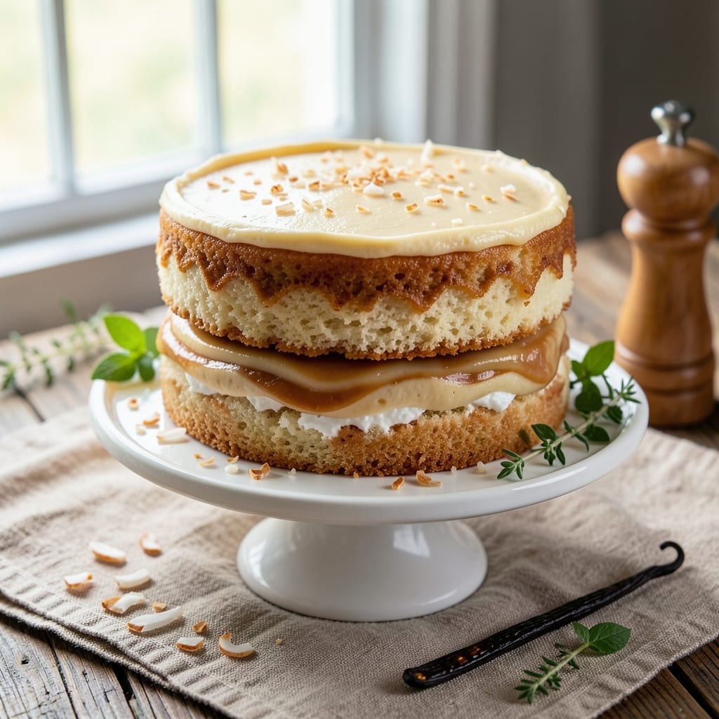 Amazing Coconut Cake Recipe: Tropical Moisture With Vanilla Bean Swirls