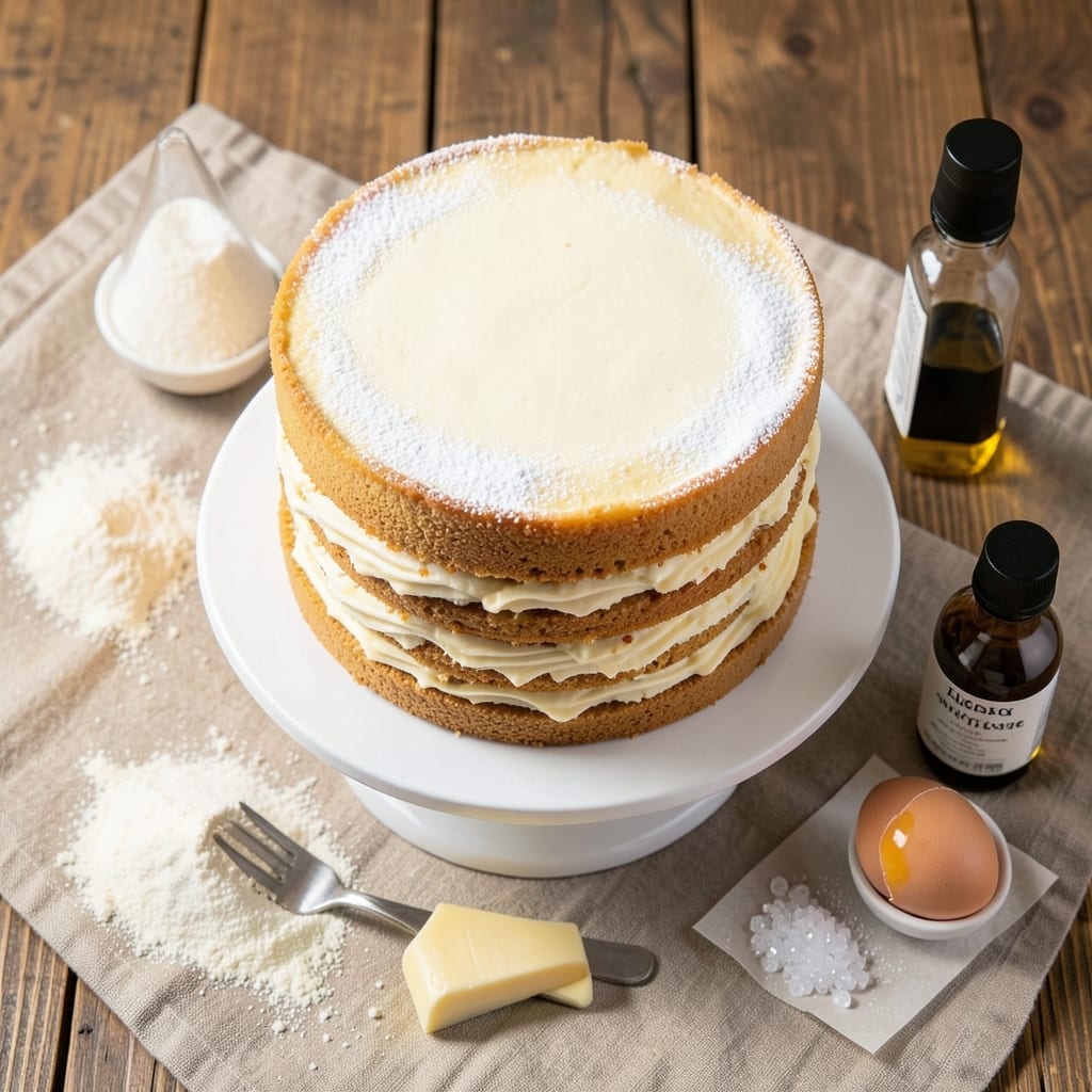 Baking With Blondie White Cake Recipe: Layered Vanilla Buttercream and Blondie Crunch