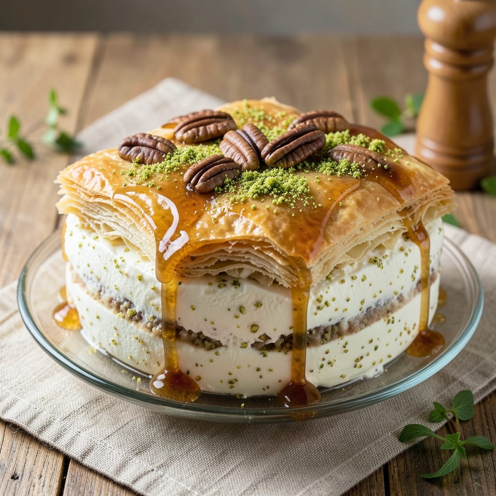 Baklava Ice Cream Cake Recipe: Nutty Crunch Meets Cool Cream Magic