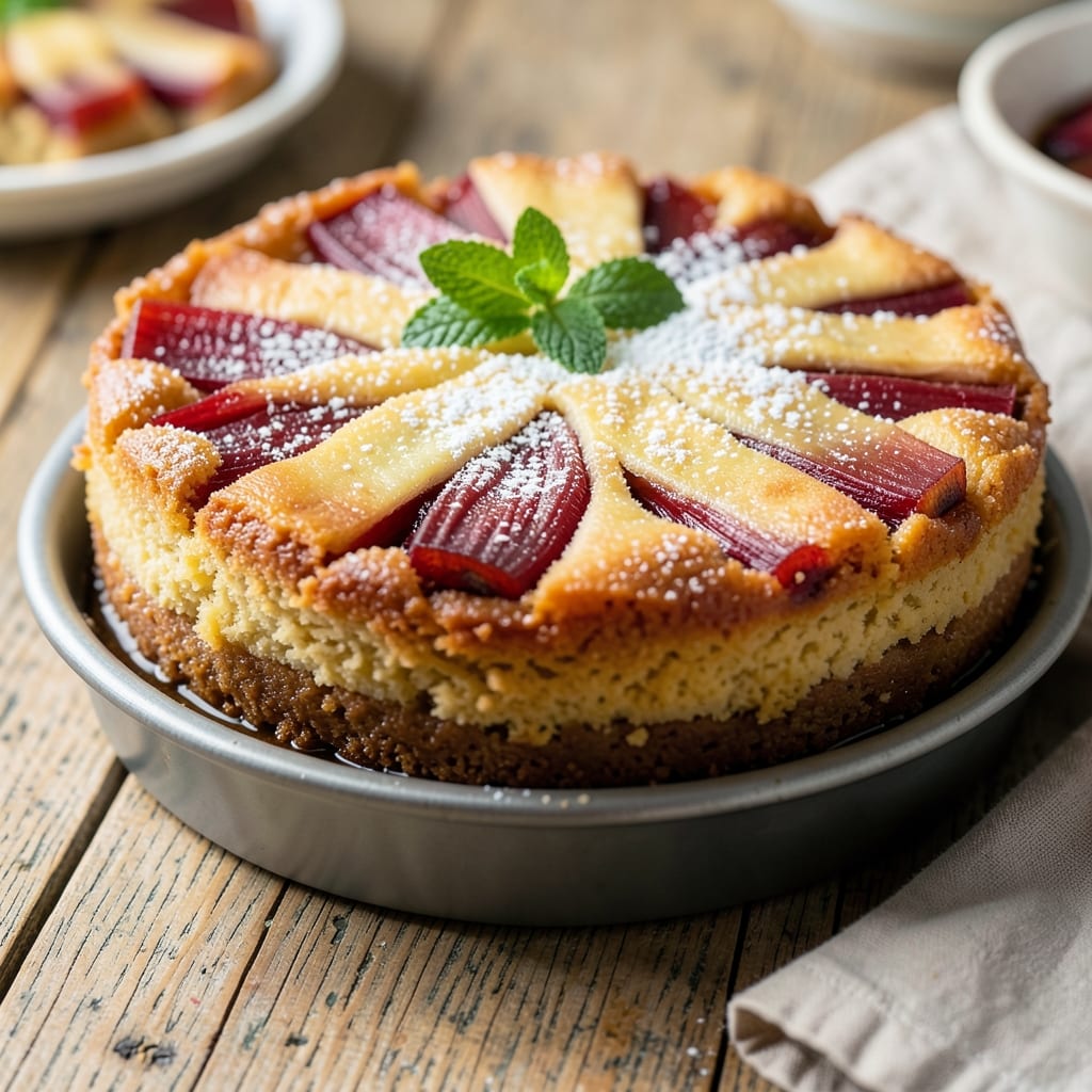America's Test Kitchen Rhubarb Upside-Down Cake Recipe: Caramelized Fruit Crown Over Vanilla Sponge