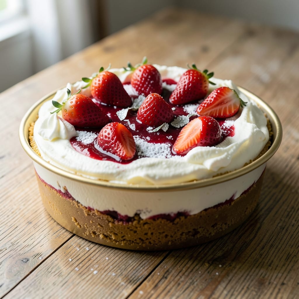 Bake Strawberry Cheesecake Recipe: Wobbly Centers and Jammy Topping
