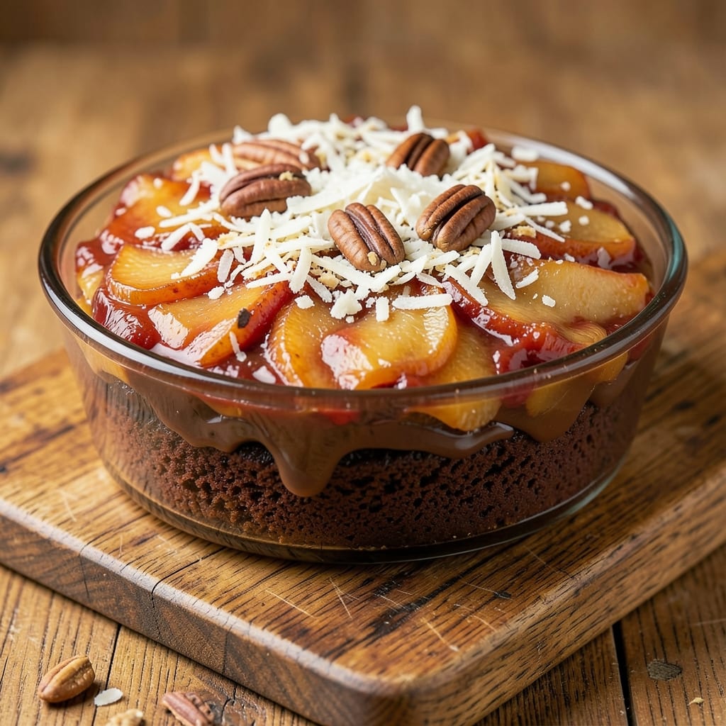 Apple German Chocolate Cake Recipe: Spiced Apple Layers With Nutty Streusel Crown
