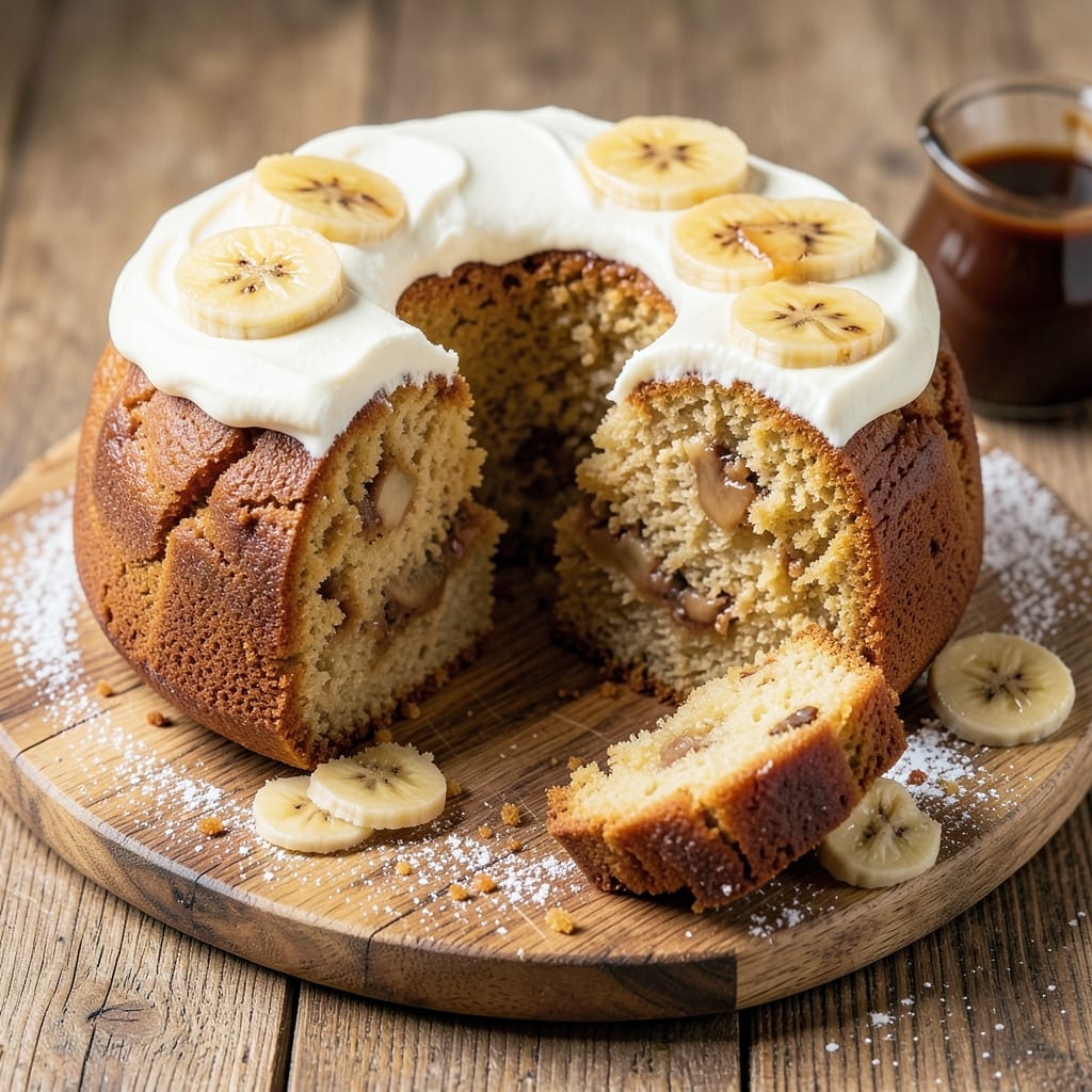 American Banana Cake Recipe: Warm Spice and Caramelized Banana Swirls