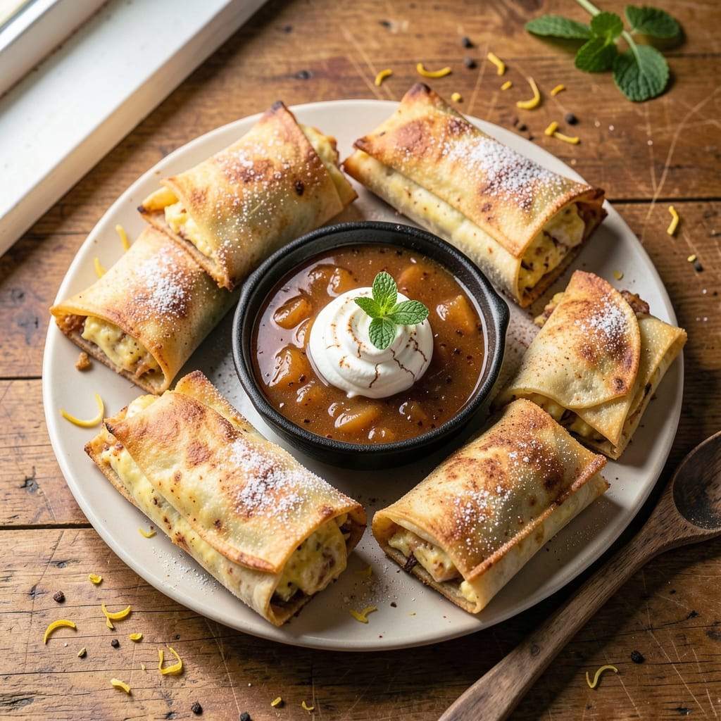 Apple Cheesecake Chimichangas Recipe: Crispy Taquitos Stuffed With Creamy Apple Cheesecake