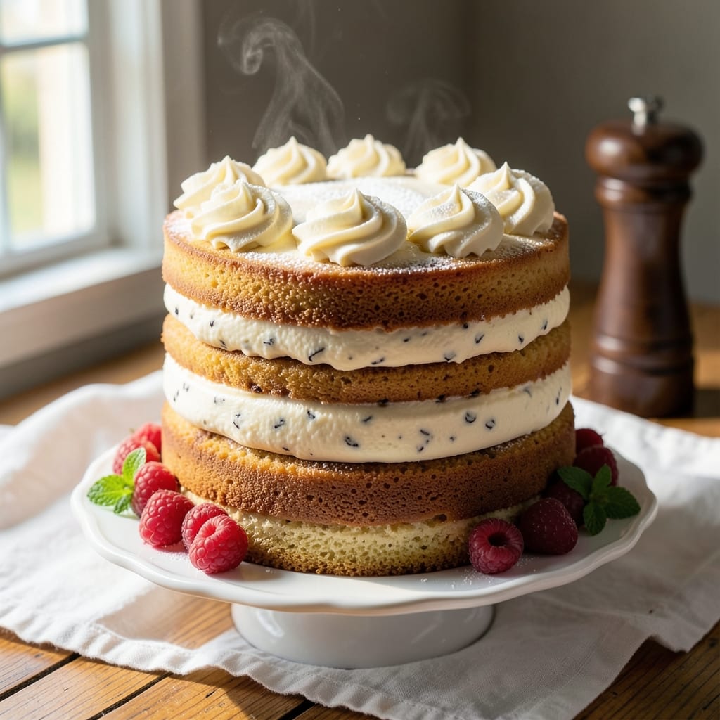 Awesome Vanilla Cake Recipe: Vanilla Bean Swirls and Buttery Frosting Layers