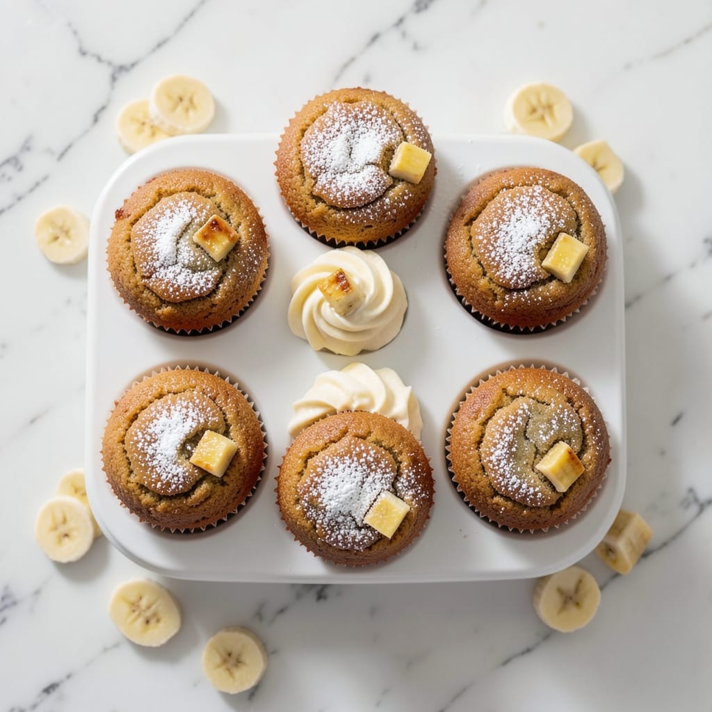 Banana Cream Cupcake Recipe: Swirled Vanilla Frosting and Crunchy Banana Chunks