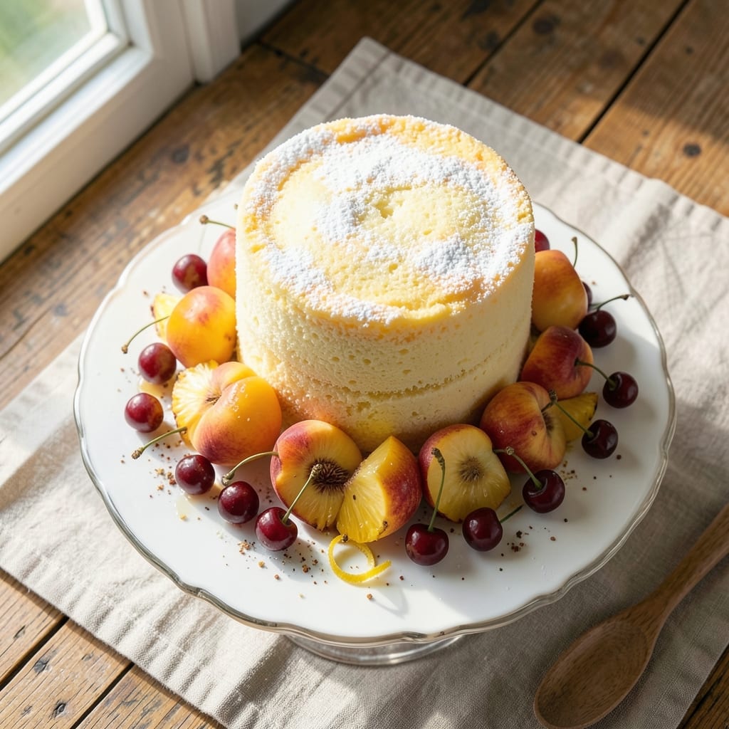 Angel Food Cake With Canned Fruit Recipe: Light Cloud Cake With Bursting Sweetness