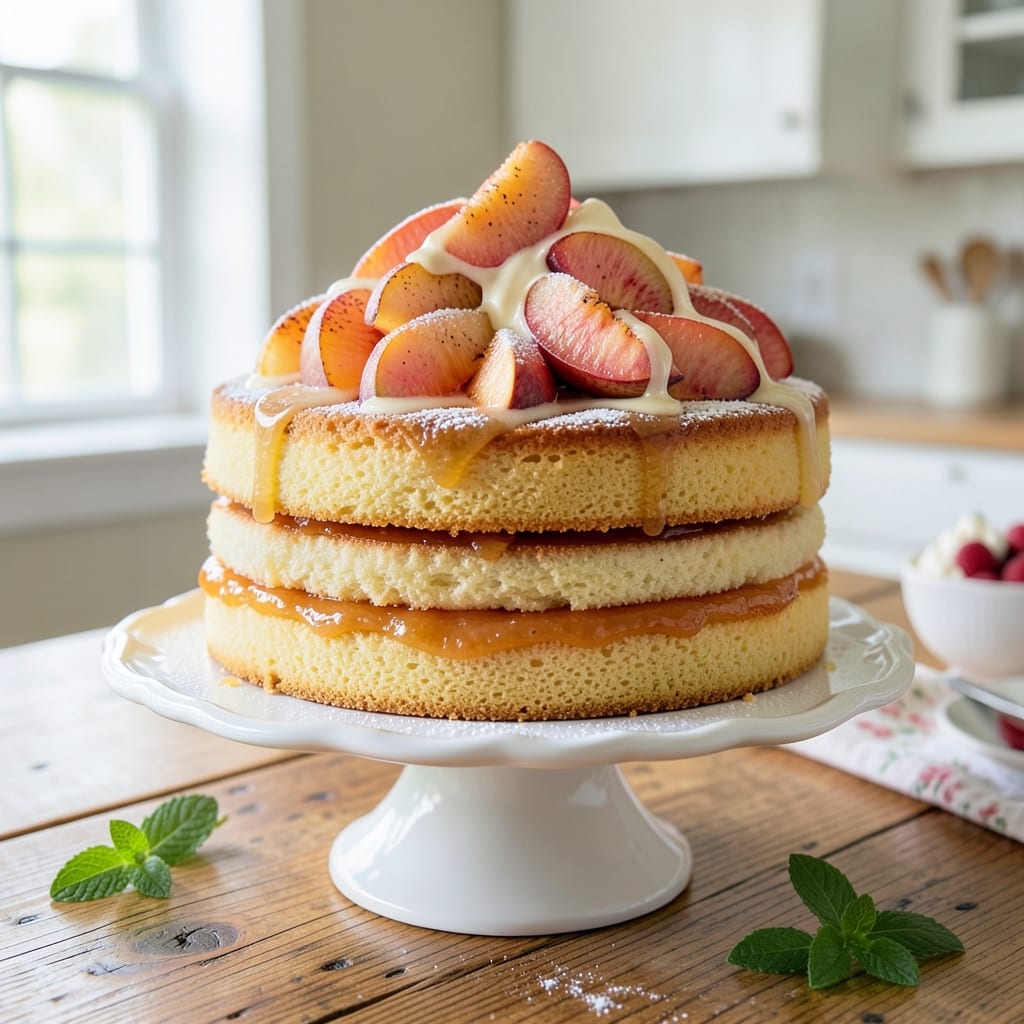 Amazing Peach Cake Recipe: Velvety Layers With Caramelized Fruit Swirls