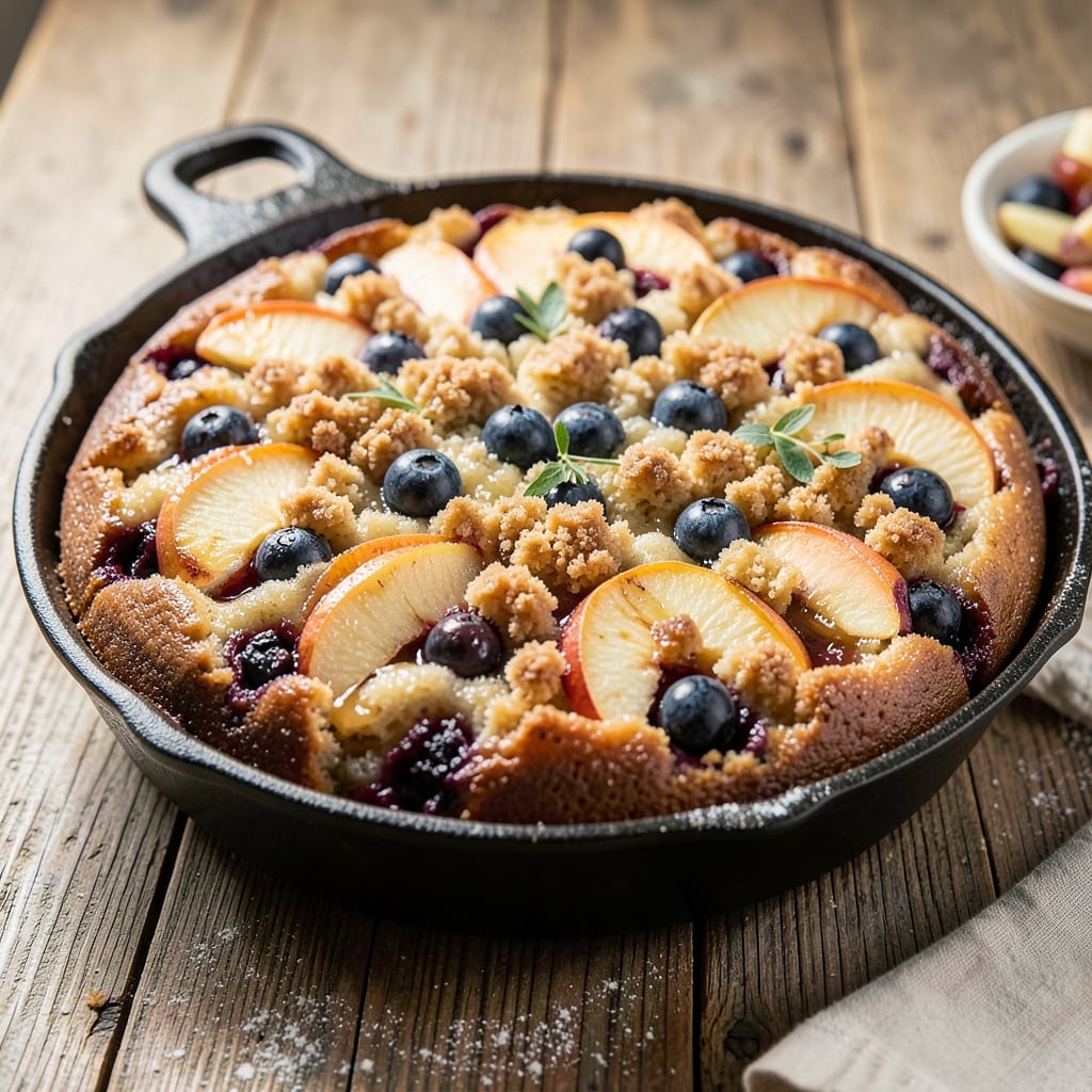 Apple Blueberry Coffee Cake Recipe: Streusel Crunch Over Spiced Fruit Layers