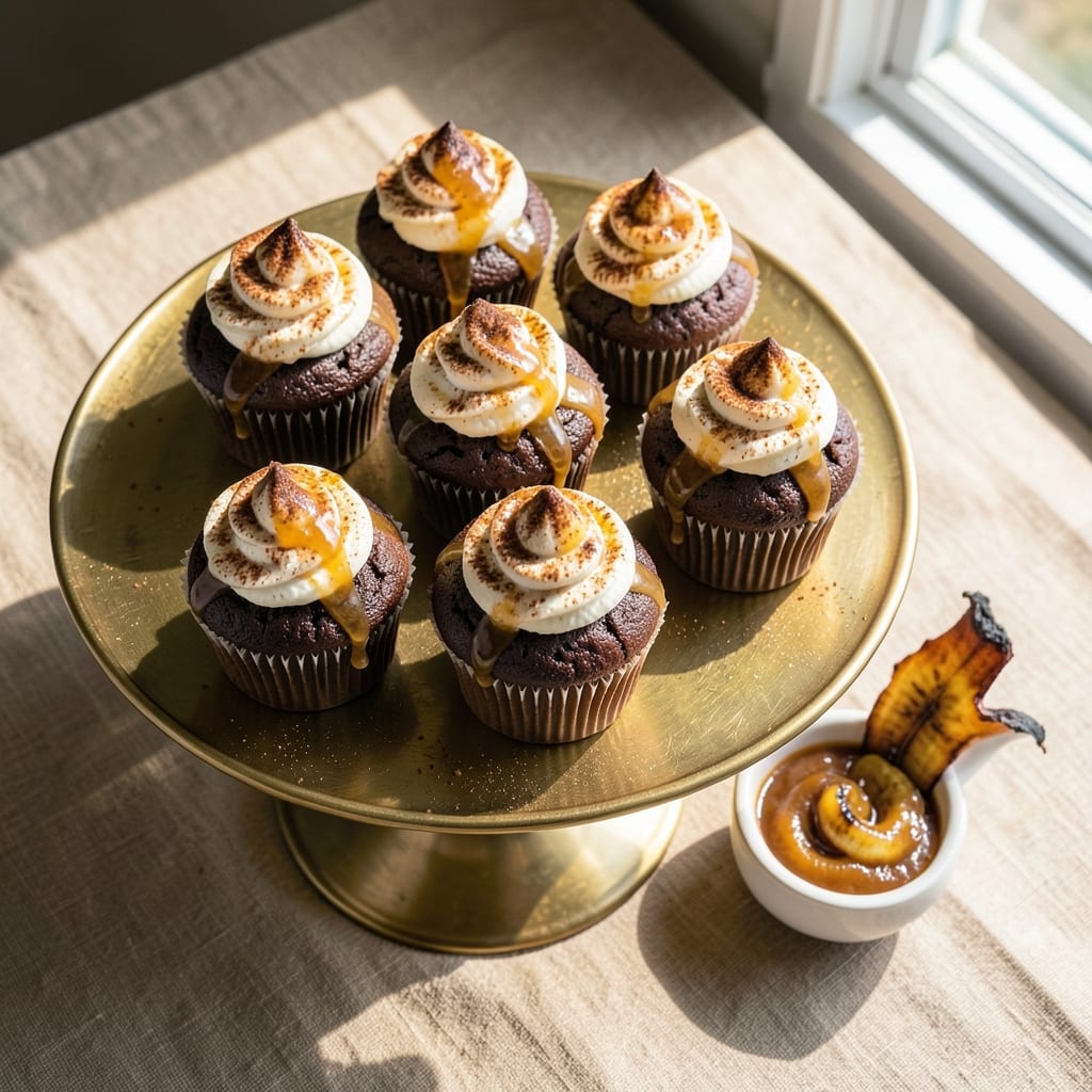 Banana Foster Cupcake Recipe: Rum-Caramelized Top With Gooey Chocolate Core