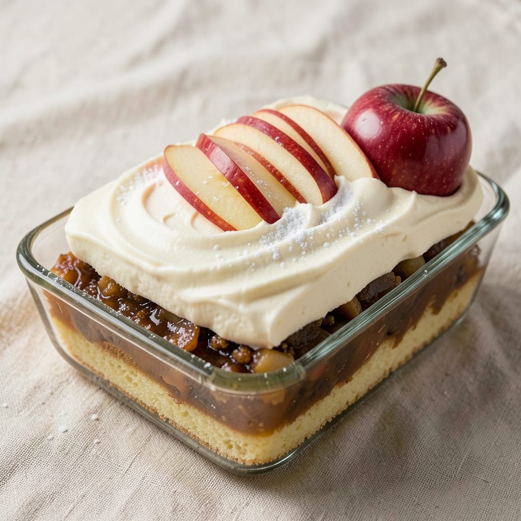 Apple Bar Recipe With Yellow Cake Mix: Boozy Apple Filling Over Cake Layers