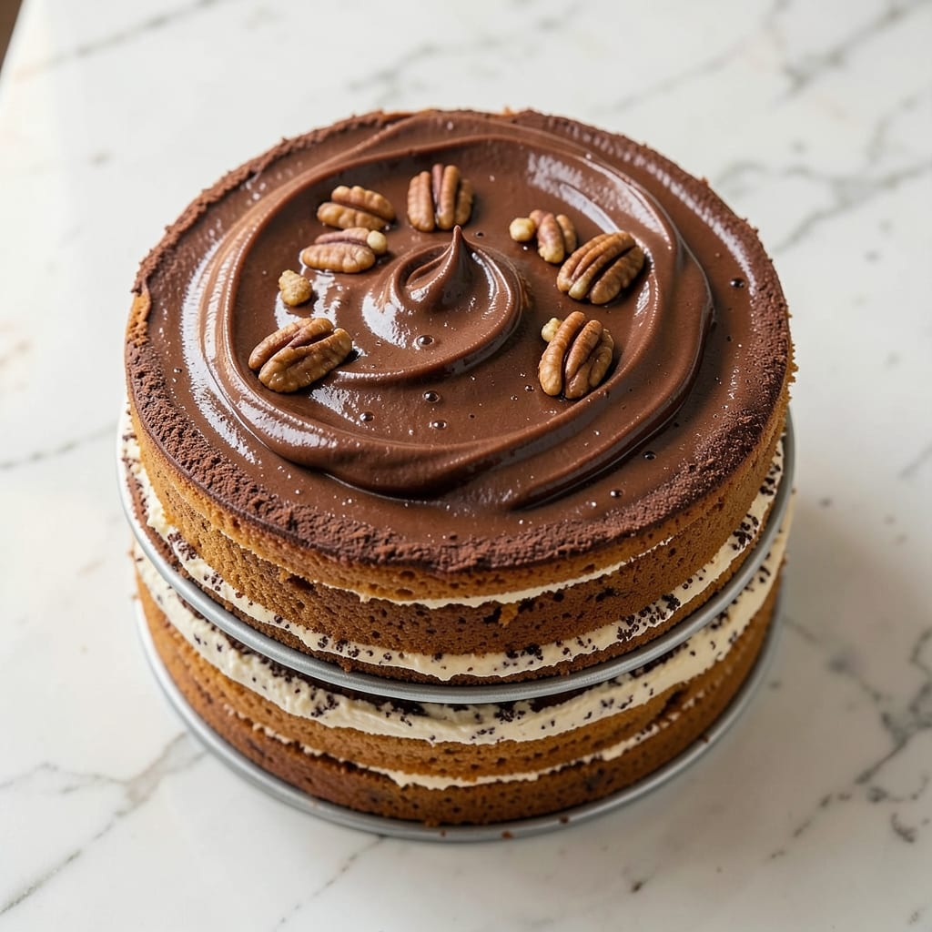 Baker's Semi-Sweet German Chocolate Cake Recipe: Triple-Layered Richness With Pecan Streusel Crown
