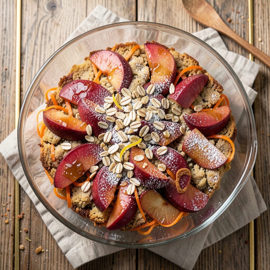 Apple Carrot Cake Salad Recipe: Crunchy Streusel Top Over Creamy Fruit Layers