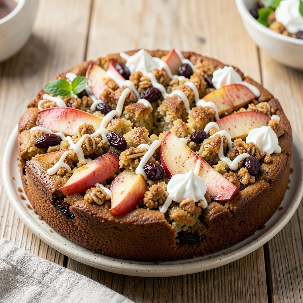 Apple Raisin Coffee Cake Recipe: Caramelized Fruit Streusel Crown
