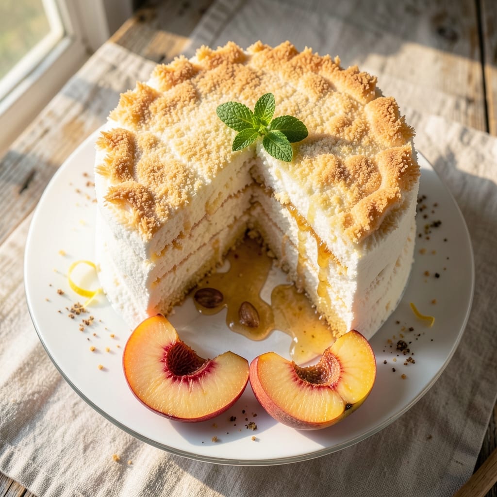 Angel Food Cake and Peaches Recipe: Light-as-Air Layers with Juicy Summer Fruit