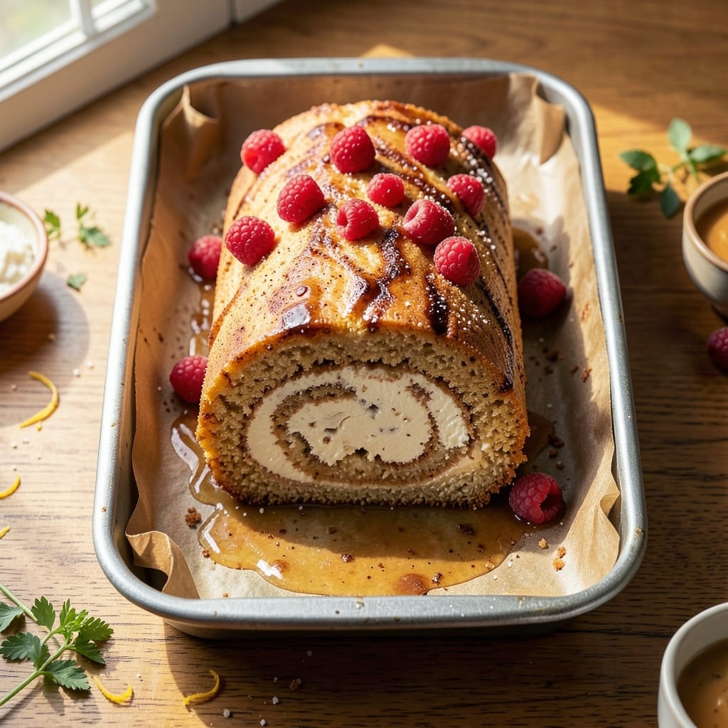 Banana Bread Cheesecake Rolls Recipe: Swirled Cheesecake Filling Between Banana Bread Layers