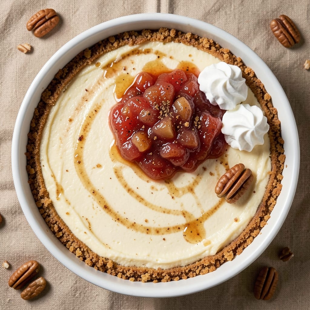 Apple Brandy Cheesecake Recipe: Boozy Caramelized Apple Swirl Magic